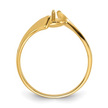 14k Polished Holds 7mm Pearl Bypass Ring Mounting — alternate view