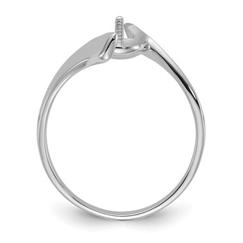 14k White Gold Polished Holds 7mm Pearl Bypass Ring Mounting — alternate view