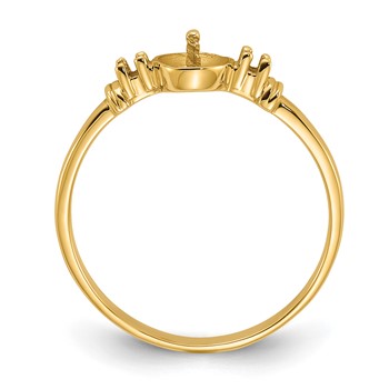 14k Polished Holds 5mm Pearl and 2-1.2mm Stones Ring Mounting — alternate view