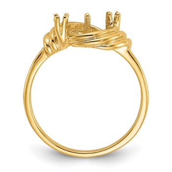 14k Polished Holds 7mm Pearl and 2-1.4mm Stones Ring Mounting — alternate view