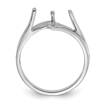 14k White Gold Polished Holds 6mm Pearl Ring Mounting — alternate view