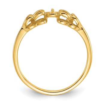 14k Polished Holds 4mm Pearl Heart Ring Mounting — alternate view