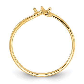 14k Polished Holds 2-3.0mm Pearls Ring Mounting — alternate view