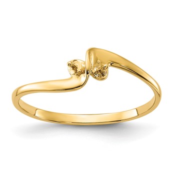 14k Polished Holds 2-3.0mm Pearls Ring Mounting