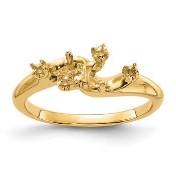 14kHolds 2-6mm Pearls and 4-1.5mm Stones Ring Mounting