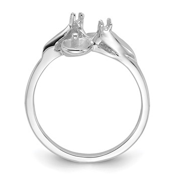 14k White Gold Holds 2-5mm Pearls and 2-1.8mm Stones Ring Mounting — alternate view