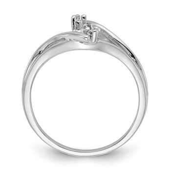 14k White Gold Holds 5mm Pearl and 2-1.4mm Stones Ring Mounting — alternate view