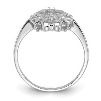 14k White Gold Holds 2-1.3mm Stones and 5.5mm Pearl Scroll Ring Mounting — alternate view