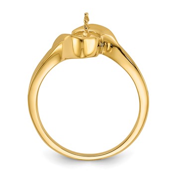 14k Holds 6mm Pearl Bypass Ring Mounting — alternate view