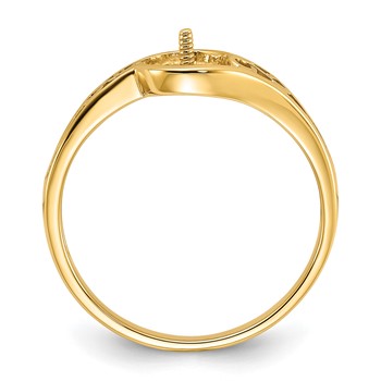 14k Holds 6mm Pearl Filigree Ring Mounting — alternate view