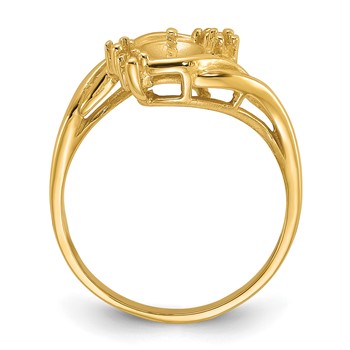 14k Holds 6mm Pearl and 4-1.4mm Stones Ring Mounting — alternate view