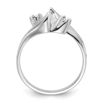 14k White Gold Holds 6mm Pearl and 2-2.2mm Stones Ring Mounting — alternate view