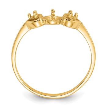 14k Polished Diamond & Pearl Ring Mounting — alternate view