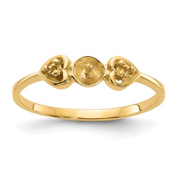 14k Polished Diamond & Pearl Ring Mounting