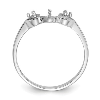 14k White Gold Holds 4.5mm Pearl and 2-1.3mm Stones Ring Mounting — alternate view