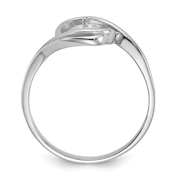 14k White Gold Holds 5.5mm Pearl Ring Mounting — alternate view