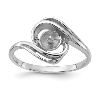 14k White Gold Holds 5.5mm Pearl Ring Mounting