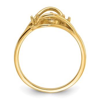 14k Holds 5.5mm Pearl and 2-1.5mm Stones Ring Mounting — alternate view