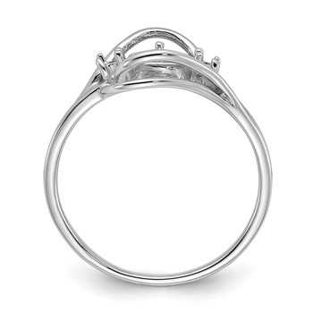 14k White Gold Holds 5.5mm Pearl and 2-1.5mm Stones Ring Mounting — alternate view