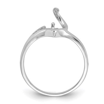 14k White Gold Holds 6mm Pearl Ring Mounting — alternate view