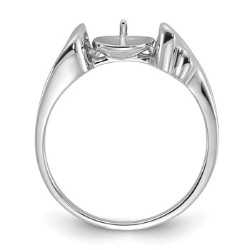 14k White Gold Holds 7mm Pearl Ring Mounting — alternate view