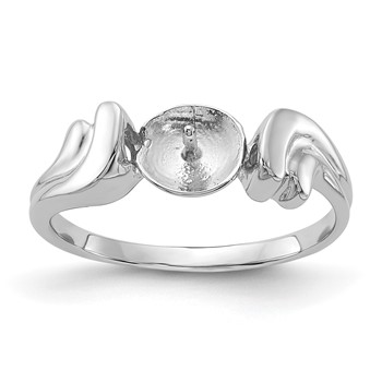 14k White Gold Holds 7mm Pearl Ring Mounting