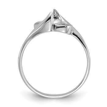 14k White Gold Holds 5.5mm Pearl Ring Mounting — alternate view