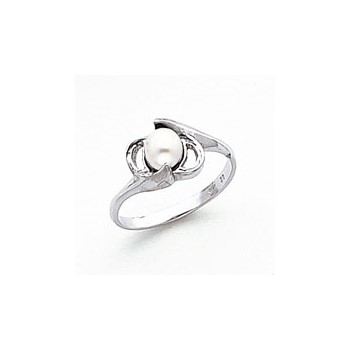 14k White Gold 5.5mm FW Cultured Pearl ring