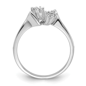 14k White Gold Holds 6mm Pearl and 6-1.3mm Stones Ring Mounting — alternate view