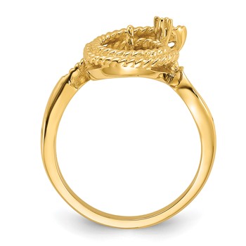 14k Holds 8.5mm Pearl and 1-1.3mm Stone Ring Mounting — alternate view