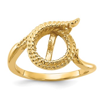 14k Holds 8.5mm Pearl and 1-1.3mm Stone Ring Mounting