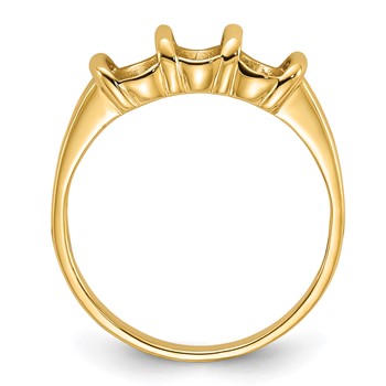 14k Polished Holds 3-6x4 Oval Gemstones 3-stone Ring Mounting — alternate view