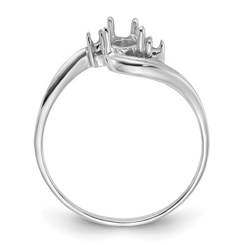 14k White Gold Polished Holds 2-1.5mm Round and  1-6x4 Pear Gemstone Ring Mounting — alternate view