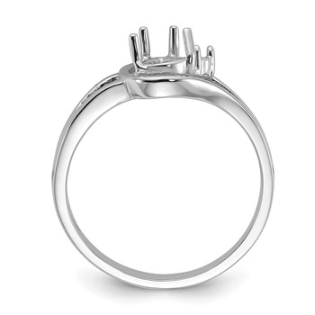 14k White Gold Polished .1-1.6mm Round and 1-6x4 Pear Gemstone Ring Mounting — alternate view