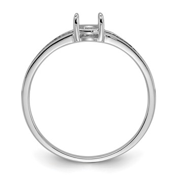 14k White Gold Polished Holds 6x4 Oval Gemstone Ring Mounting — alternate view