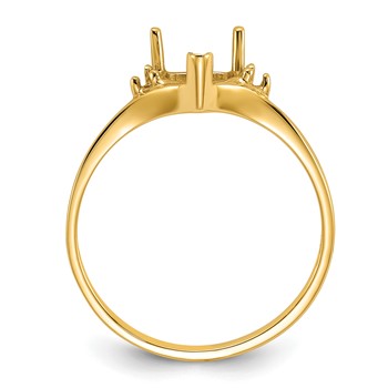 14k Polished .03ct. Diamond & 6mm Heart Gemstone Ring Mounting — alternate view