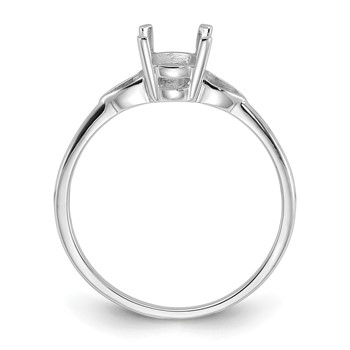 14k White Gold Polished Holds 7x5 Oval Gemstone Ring Mounting — alternate view