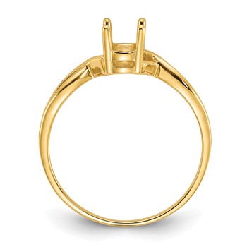 14k Polished Holds 7x5 Oval Gemstone Ring Mounting — alternate view