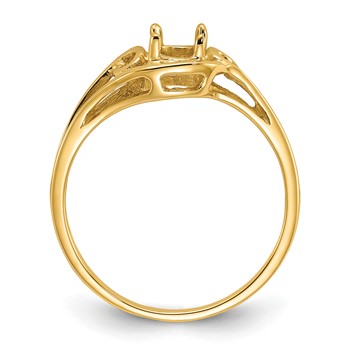 14k Polished Holds 6x4 Oval Gemstone Ring Mounting — alternate view