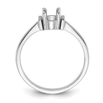 14k White Gold Polished Holds 7x5 Oval Gemstone Ring Mounting — alternate view