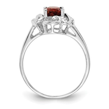 14k White Gold Garnet ring — alternate view