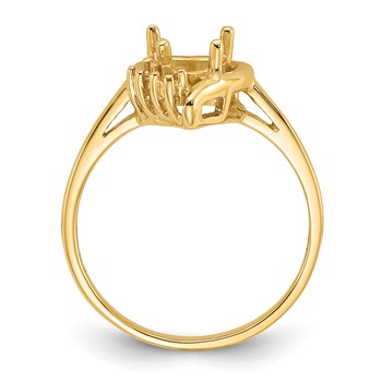 14k Polished Holds 2-1.5mm Round and 1-6mm Heart Gemstone Ring Mounting — alternate view