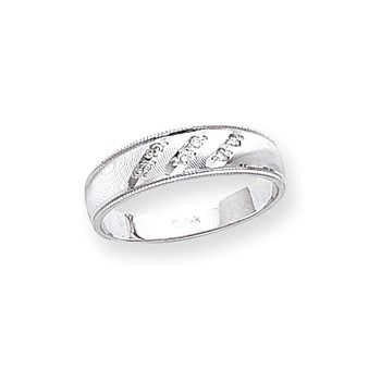14k White Gold AA Quality Trio Mens Wedding Band