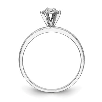14k White Gold AA Quality 1/20 carat Diamond Trio Complete Engagement Ring — alternate view