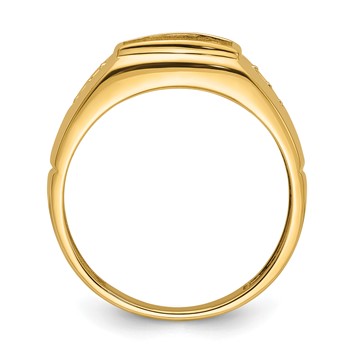 IB Goodman 14k Holds 10x8mm Barrel Onyx and 4-1.8mm Diamonds Mens Ring Mounting — alternate view