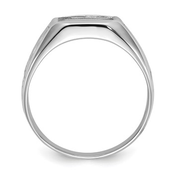 IB Goodman 14k White Gold Holds 9.25mm Square Onyx Mens Ring Mounting — alternate view