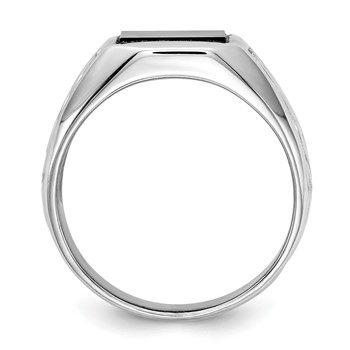 IB Goodman 14k White Gold 9.25mm Square Onyx Mens Ring — alternate view
