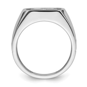 IB Goodman 14k White Gold Holds Octagon Onyx and 1-1.0mm Diamond Mens Cross Ring Mounting — alternate view