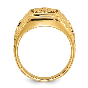 IB Goodman 14k Polished Nugget Texture Masonic Ring Mounting — alternate view