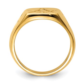 IB Goodman 14k Mens Polished and Grooved (No Enamel) Masonic Ring — alternate view